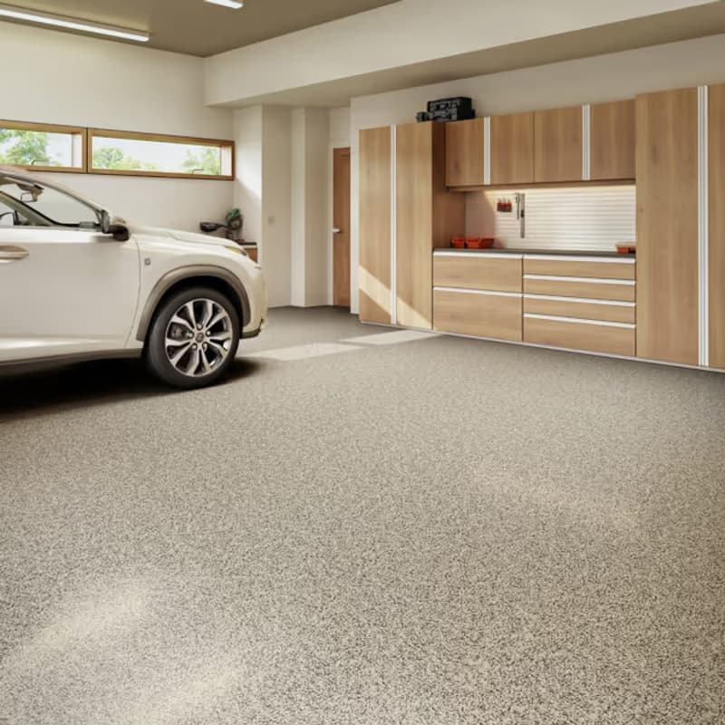 Grocery or retail facility with flake-coated concrete floor — high-traffic commercial install